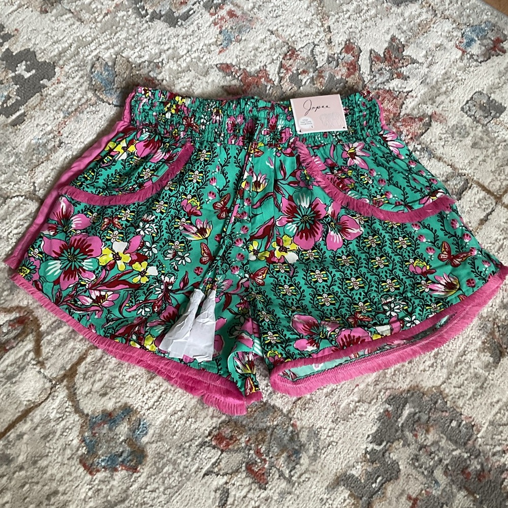 Japna Floral Green and Pink Women's Shorts 2Pk